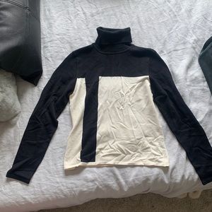 Modern Black & Cream Turtleneck